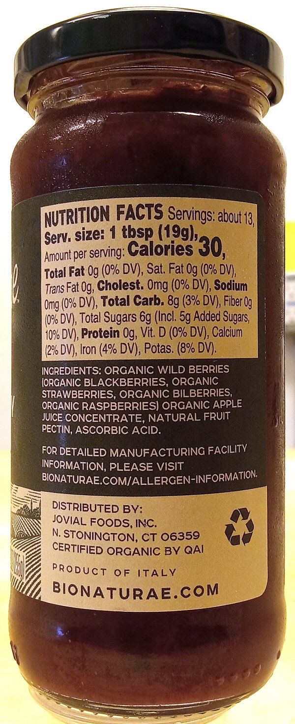 Bionaturae Organic Wild Berry Fruit Spread (from Italy) - Image 2
